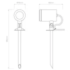 Astro spotlámpa Jura Spike Spot IP65 réz Ø75cm mag 38.6cm