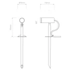 Astro design lámpa Myos IP65 fekete Ø40cm mag 150cm
