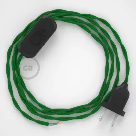   Creative Cables kapcsoló Lámpa vezeték, TM06 zöld rayon 1,80 m. Ki a kapcsoló 35701