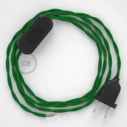 Creative Cables kapcsoló Lámpa vezeték, TM06 zöld rayon 1,80 m. Ki a kapcsoló 35701