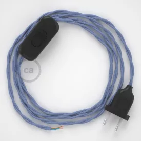   Creative Cables textil lámpakábel Lámpa vezeték, TM07 lila műselyem 1,80 m. Ki a kapcsoló 35702