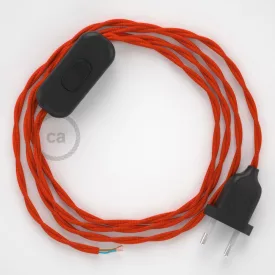   Creative Cables kapcsoló Lámpa vezeték, TM15 narancs rayon 1,80 m. Ki a kapcsoló 35703
