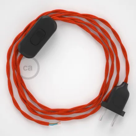 Creative Cables kapcsoló Lámpa vezeték, TM15 narancs rayon 1,80 m. Ki a kapcsoló 35703