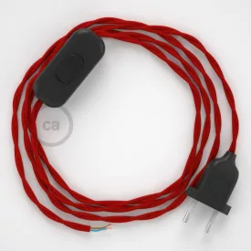   Creative Cables kapcsoló Lámpa vezeték, TM09 piros rayon 1,80 m. Ki a kapcsoló 35705