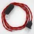 Creative Cables kapcsoló Lámpa vezeték, TM09 piros rayon 1,80 m. Ki a kapcsoló 35705