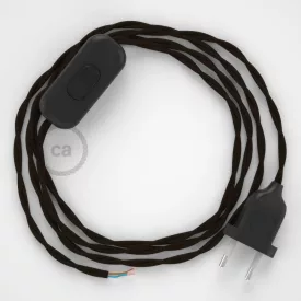   Creative Cables kapcsoló Lámpa vezeték, TM13 barna rayon 1,80 m. Ki a kapcsoló 35709