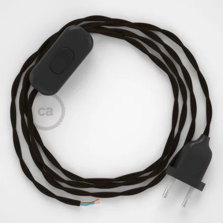 Creative Cables kapcsoló Lámpa vezeték, TM13 barna rayon 1,80 m. Ki a kapcsoló 35709