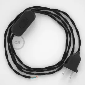   Creative Cables kapcsoló Lámpa vezeték, TM04 fekete rayon 1,80 m. Ki a kapcsoló 35710
