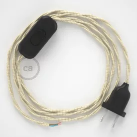  Creative Cables kapcsoló Lámpa vezeték, TM00 elefántcsont rayon 1,80 m. Ki a kapcsoló 35711