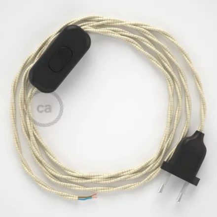 Creative Cables kapcsoló Lámpa vezeték, TM00 elefántcsont rayon 1,80 m. Ki a kapcsoló 35711
