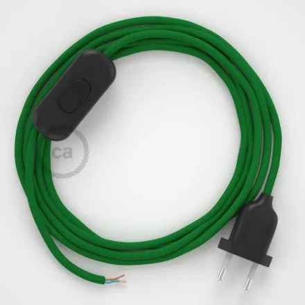 Creative Cables kapcsoló Lámpa vezeték, RM06 zöld rayon 1,80 m. Ki a kapcsoló 35721