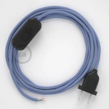 Creative Cables textil lámpakábel Lámpa vezeték, RM07 lila műselyem 1,80 m. Ki a kapcsoló 35722