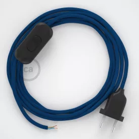   Creative Cables kapcsoló Lámpa vezeték, RM12 kék rayon 1,80 m. Ki a kapcsoló 35728