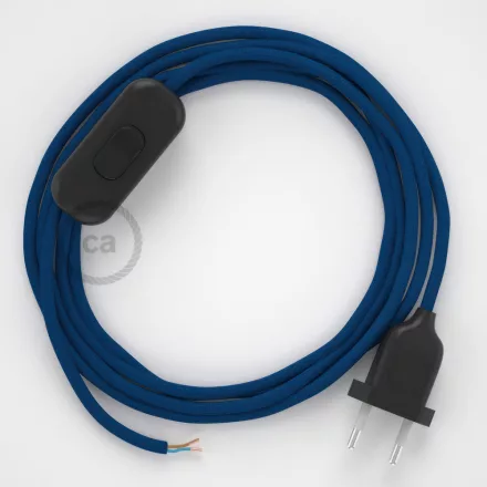 Creative Cables kapcsoló Lámpa vezeték, RM12 kék rayon 1,80 m. Ki a kapcsoló 35728