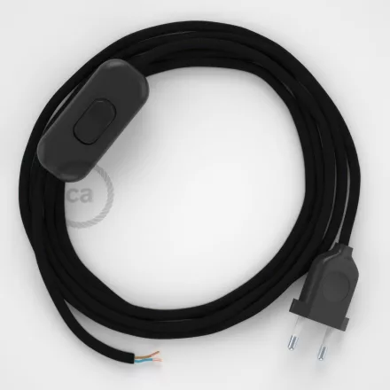 Creative Cables kapcsoló Lámpa vezeték, RM04 fekete rayon 1,80 m. Válassza ki a 35730