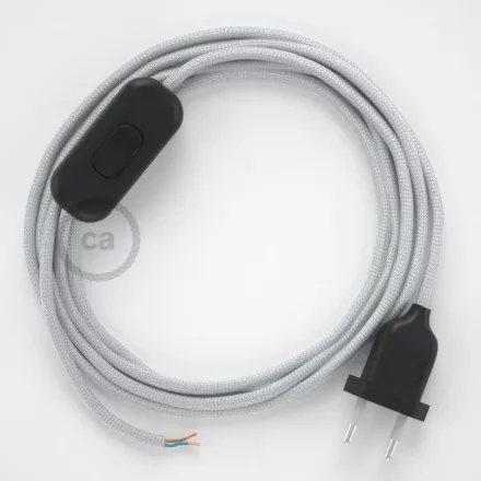 Creative Cables kapcsoló Lámpa vezeték, RM02 ezüst rayon 1,80 m. Válassza ki a 35731