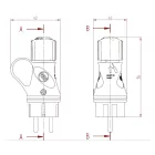 Creative Cables design lámpa Fekete Schuko dugó gyűrűvel 16A 250V IP44 a Modulair rendszerhez 80052