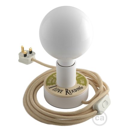 Creative Cables design lámpa Posaluce MINI-UFO kétoldalas fából READING BALLSH*T ABLB10BLINBRN06CDW07