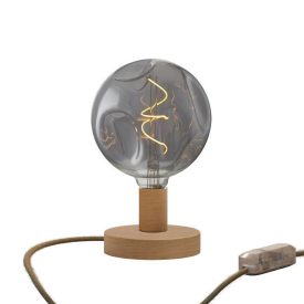   Creative Cables asztali lámpa Posaluce dombornyomott fa asztali lámpa ABLB10DEUTRN26-L