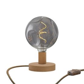   Creative Cables asztali lámpa Posaluce dombornyomott fa asztali lámpa ABLB10LEUTRN26-L