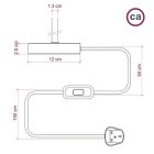 Creative Cables lámpatest Alzaluce Impero lámpaernyővel, fém asztali lámpa ABM21E10VBOFINBRN06PARIME27