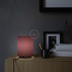 Creative Cables lámpatest Posaluce fémből, bordó vászon Cilindro lámpaernyővel ABM23BRFEUNRM19TBR-L