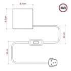 Creative Cables textil lámpakábel Posaluce Cubetto Color, festett fa asztali lámpa, textilkábellel, kapcsolóval és ABWLINB3015RZ08