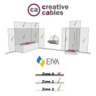 Creative Cables mennyezeti lámpa Fermaluce Modulair ELEGANT lámpaernyőhöz L alakú hosszabbítással, mennyezeti rozettával és APE2BI02-L IP65