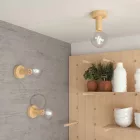 Creative Cables design lámpa Fermaluce Wood M, festett fa sík lámpa falához vagy mennyezetéhez APL01FB16-L
