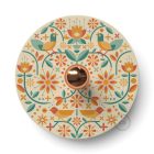 Creative Cables lámpatest Fermaluce Ethnic kétoldalas fa UFO lámpaernyővel, különböző művészek illusztrációival APM1UFO08