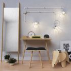 Creative Cables foglalat Spostaluce Metal 90°, állítható fényforrás E27 menetes lámpafoglalattal, szövetkábel és APM2FC2LVBTCRPBB3RM01-L