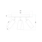 Creative Cables lámpatest Lámpa 4 spotlámpával, Tub-E14 lámpaernyővel és kerek Rose-One XXL-lel APM2R1034TBSBRSPOTVN