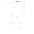 Creative Cables spotlámpa Fermaluce Flex 30 lámpa mini rozettával, kapcsolóval és mini spotlámpával APMSWFLGUOTS30OTSRM20-L