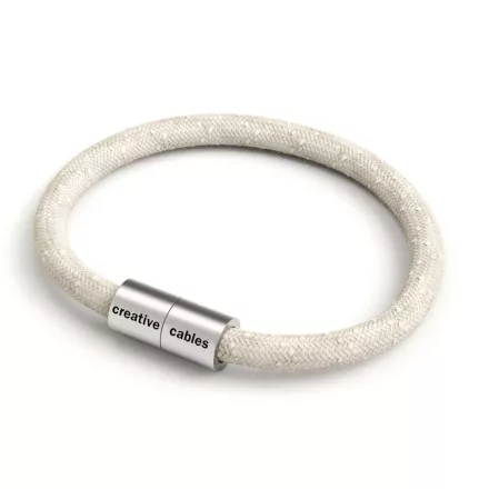 Creative Cables lámpakábel Karkötő matt ezüst mágneses kapcsokkal és RN01 kábellel BRC-L-CRN01