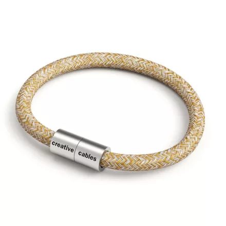 Creative Cables lámpakábel Karkötő matt ezüst mágneses kapcsokkal és RS82 kábellel BRC-L-CRS82