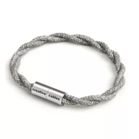   Creative Cables lámpakábel Karkötő matt ezüst mágneses kapcsokkal és TN02 kábellel BRC-L-CTN02