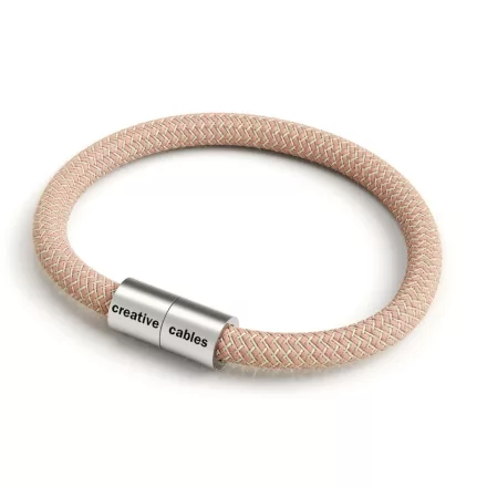 Creative Cables lámpakábel Karkötő matt ezüst mágneses kapcsokkal és RD71 kábellel BRC-S-CRD71
