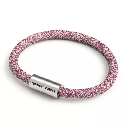 Creative Cables lámpakábel Karkötő matt ezüst mágneses kapcsokkal és RS83 kábellel BRC-S-CRS83