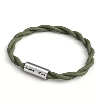 Creative Cables lámpakábel Karkötő matt ezüst mágneses kapcsokkal és TC63 kábellel BRC-S-CTC63