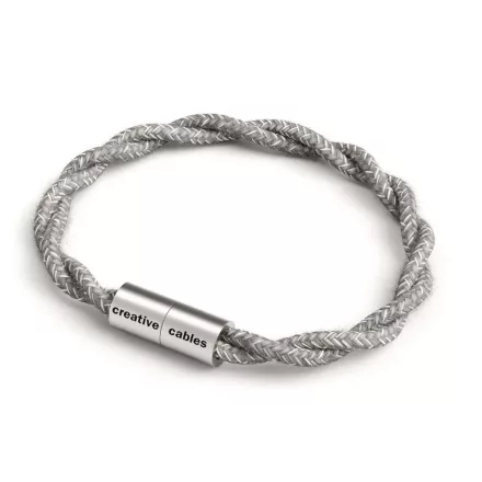 Creative Cables lámpakábel Karkötő matt ezüst mágneses kapcsokkal és TN02 kábellel BRC-S-CTN02