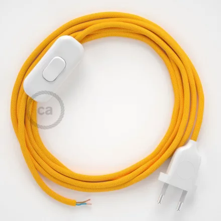Creative Cables textil lámpakábel Lámpakábel, RM10 sárga műselyem 1,80 m. Ki a kapcsoló és CABBTO058