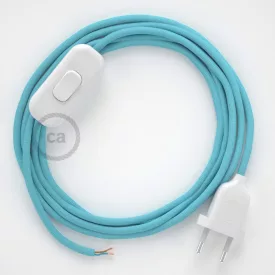   Creative Cables textil lámpakábel Lámpakábel, RM17 babakék műselyem 1,80 m. Ki a kapcsoló és CABBTO059