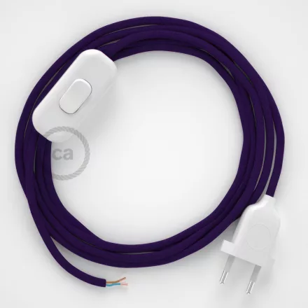 Creative Cables textil lámpakábel Lámpakábel, RM14 lila műselyem 1,80 m. Ki a kapcsoló és CABBTO063
