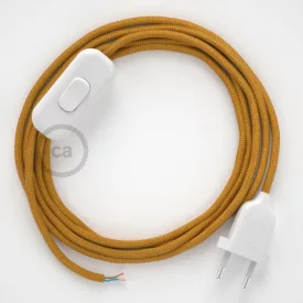   Creative Cables kapcsoló Lámpakábel, RM05 arany rayon 1,80 m. Ki a kapcsoló és CABBTO068