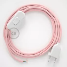   Creative Cables kapcsoló Lámpakábel, RM16 babarózsaszín rayon 1,80 m. Ki a kapcsoló és CABBTO070