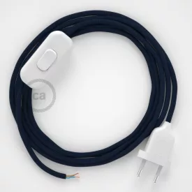   Creative Cables kapcsoló Lámpakábel, RM20 sötétkék rayon 1,80 m. Ki a kapcsoló és CABBTO075