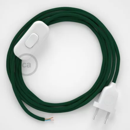 Creative Cables kapcsoló Lámpakábel, RM21 sötétzöld rayon 1,80 m. Ki a kapcsoló és CABBTO076