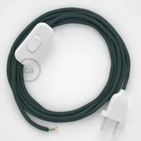   Creative Cables textil lámpakábel Lámpakábel, RC30 kőszürke pamut 1,80 m. Ki a kapcsoló és CABBTORC30