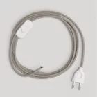 Creative Cables textil lámpakábel Lámpa vezetéke galambszürke pamut kábellel, 1,80 m CABBTORC43