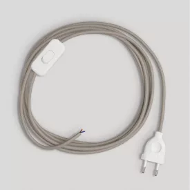   Creative Cables textil lámpakábel Lámpa vezetéke galambszürke pamut kábellel, 1,80 m CABBTORC43
